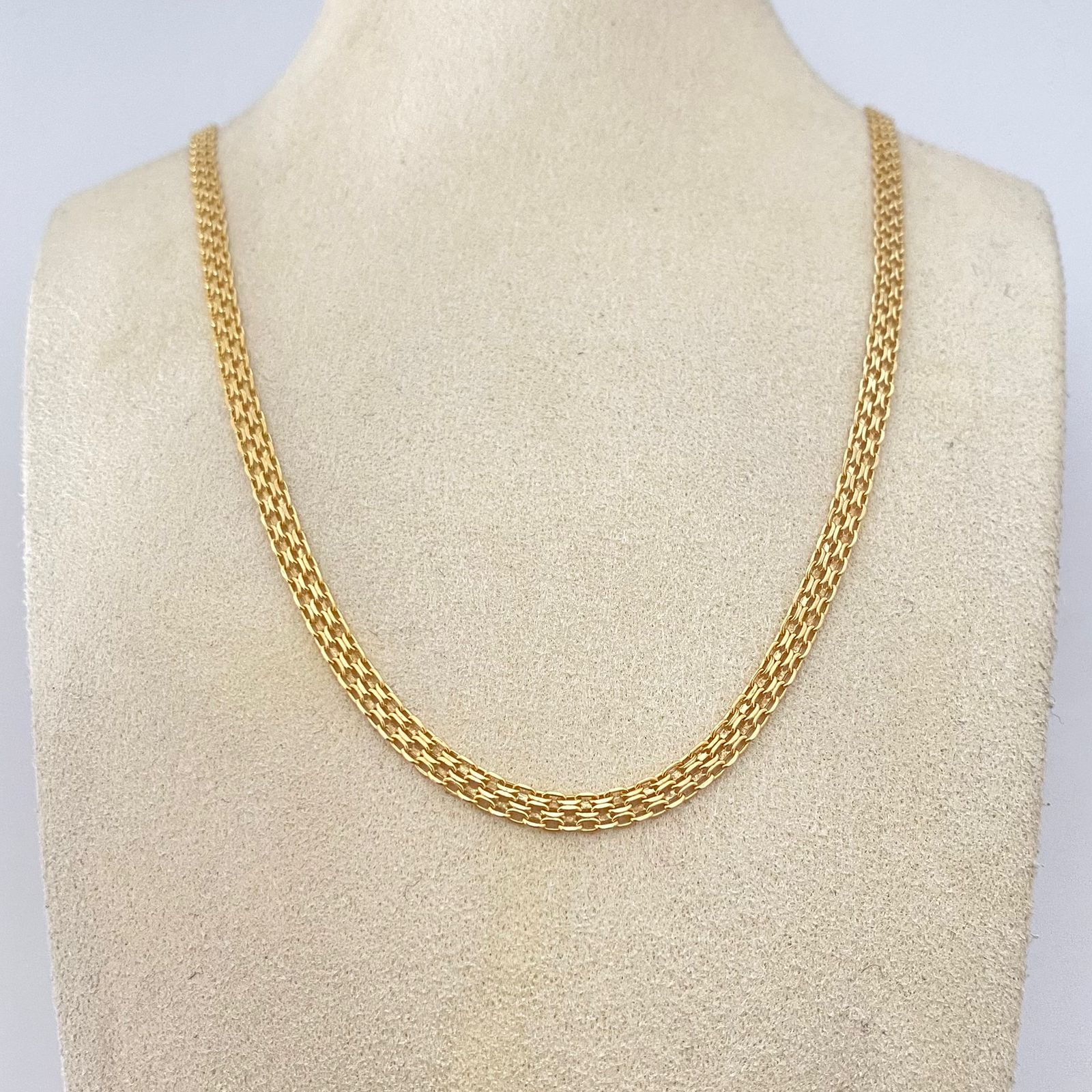 Cadena It china doble carril Oro amarillo 18k +1 / 5,65 Gr / 3,3 mm / 60 Cm